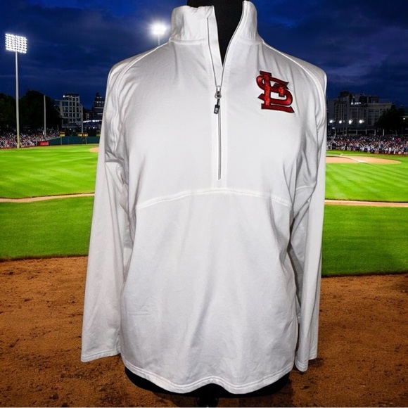 CUTTER & BUCK STL Cardinals Women's Adapt Eco Knit Half-Zip Top - White XXXL - Picture 2 of 14